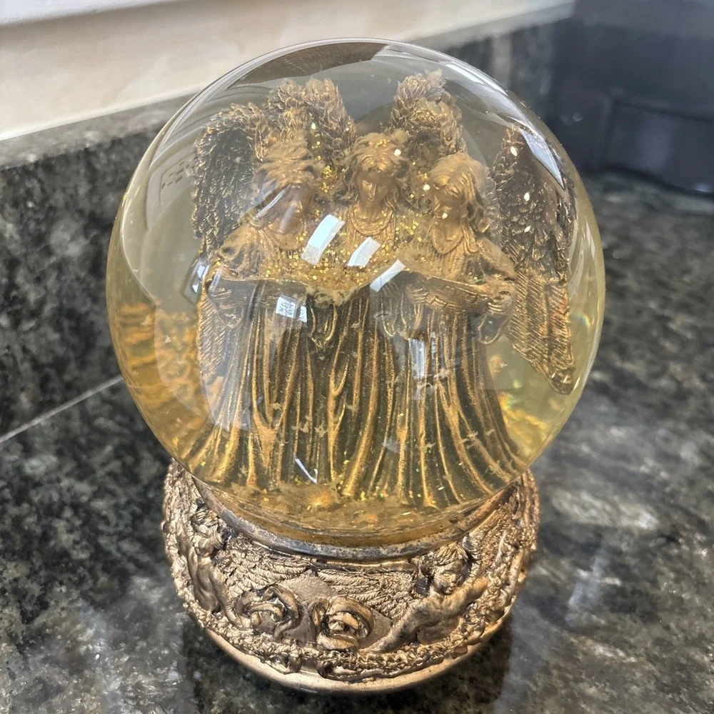 Vtg Pier 1 Import Angel Music Snow Globe Hark The Herald Angels Sing Collectible